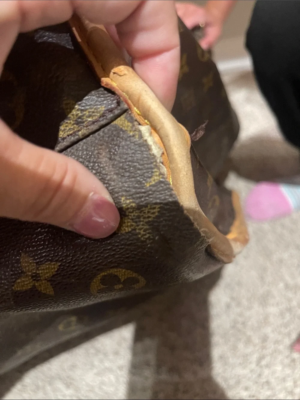 Louis Vuitton Brown Monogram Rolling Suitcase with Tan Trim